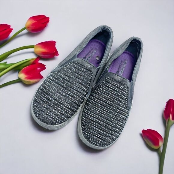 Skechers l Kids l Double Up-Take The Lead Sneaker l Silver Bling l Slip on l 11 - Picture 10 of 10